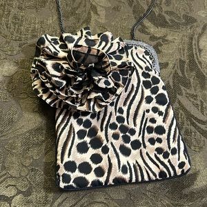 Vintage Flowered Leopard Shoulder Bag